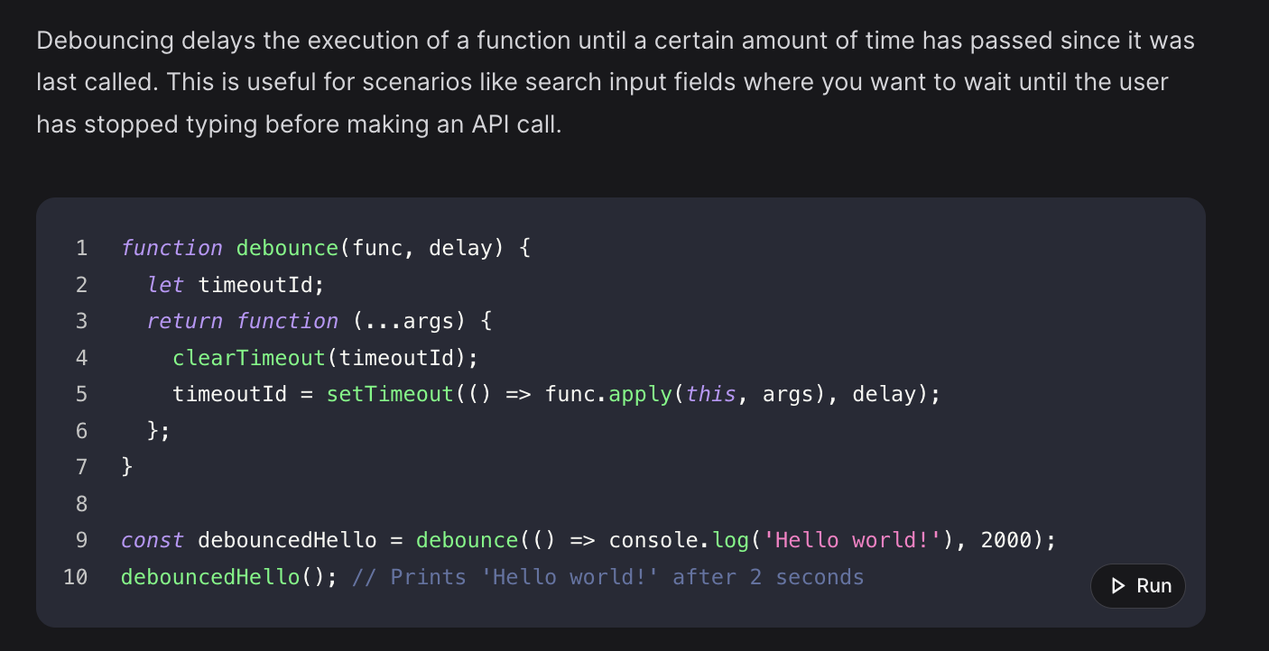 <p>Explain the concept of debouncing and throttling</p>