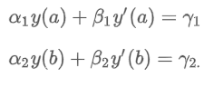 <p><span>The prescribed y(a) = y<sub>0 </sub>values and a y(b) = y<sub>1</sub></span></p>