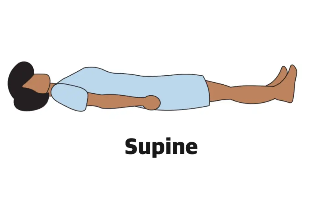 <p>Laying on your back</p>