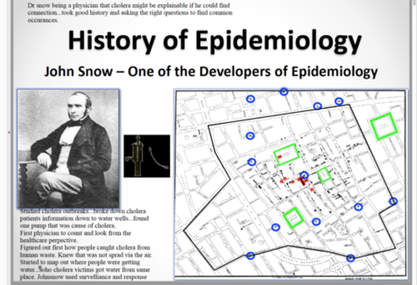 <p>A well respected surgeon with a surgery in Broad Street, London. He discovered and proved how Cholera was transmitted, something which led to improvements in Public Health</p>