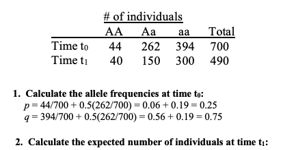 <p>calculate expected number of individuals at time t1</p>