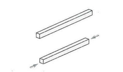resulting from a compression force acting within the element

compression - two forces pushing against each other
