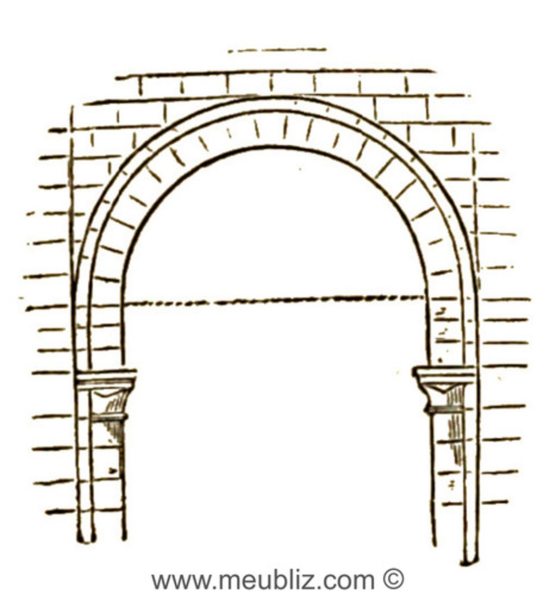 <p>Arc en cintre ou brisé qui comporte, entre l'amorce de la courbure et sa naissance au segment vertical rectiligne. Un arc surhaussé ne peut être défini comme tel que si il existe un couronnement imposte ou chapiteau, marquant la séparation entre l'arc et le piédroit.</p>