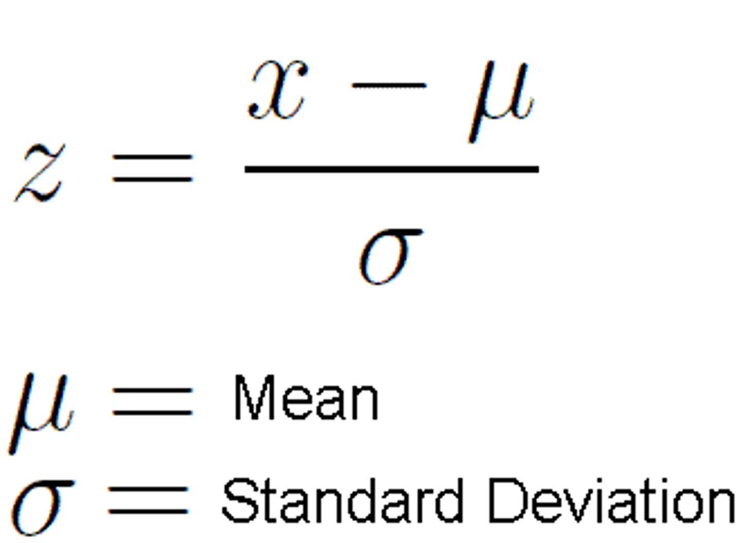 <p>value-mean/SD</p>