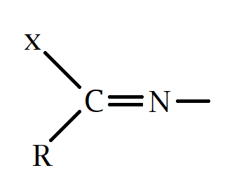 <p>R-C=NH(-X) (X = F, Cl, Br, I)</p>