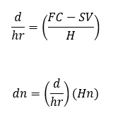 <ul><li><p>H = total units of hours used and within the useful life</p></li><li><p>Hn = total number of hours used at nth year</p></li></ul><p></p>