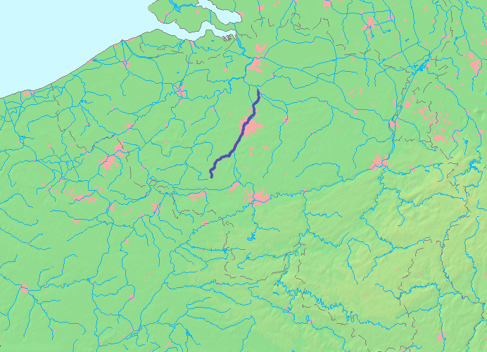 <p>Welke rivier, die langs Brussel stroomt, zien we hier?</p>