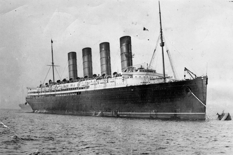  the Lusitania, a British ocean liner.