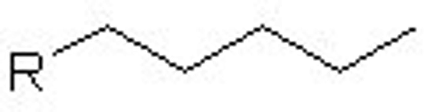 <p>-CH2CH2CH2CH2CH3 (5 carbons)</p>
