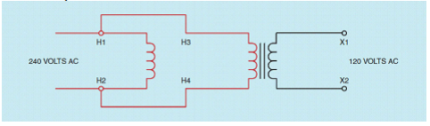 <p>____ 1. This is a step down transformer:</p>