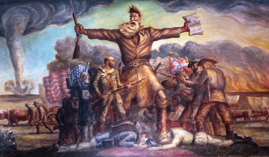<p>After Kansas-Nebraska Act, Kansas set up referendum to decide question of slavery</p><p>Struggle to decide who was eligible to vote. Illegal voters from Missouri known as “border ruffians” and  northerners poured into Kansas to influence vote. Rigged election to create proslavery gov, even though majority of residents were free soilers</p><p>Two rival governments set up: proslavery at Shawnee Mission and antislavery in Lawrence</p><ul><li><p>Better armed proslavery southerners attacked during Sack of Lawrence</p></li><li><p>Provoked eastern abolitionists to sneak rifles in- <span style="background-color: transparent;"><span>Beecher’s Bibles were guns and ammunition disguised as bibles that were snuck into Kansas</span></span></p></li><li><p>Abolitionist John Brown led Pottawatomie Massacre of proslavery settlers</p></li></ul><p>After government tried to make Kansas a slave state with Lecompton Constitution, violent conflicts and gang violence over slavery in Kansas = deaths of 50 in 1856 and continued until Civil War. Ultimately Kansas became free</p><p></p>