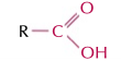 <p>RCOOH group, double bond oxygen, -oic acid</p>