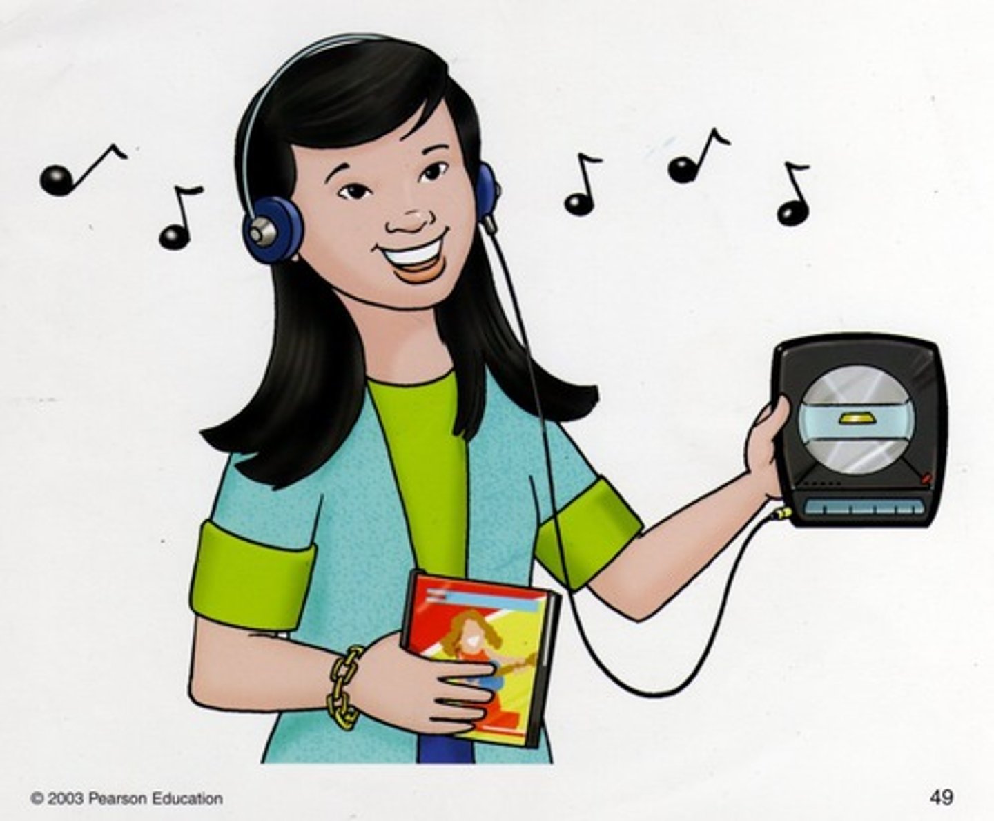 <p>hears, heard; listens to, listened to</p>