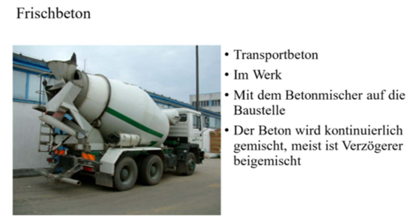 <p>1. Schalen</p><p>2. Bewehren</p><p>3. Einlagen</p><p>4. Betonieren</p><p>5. Nachbearbeiten</p>