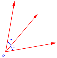 Two angles that share a common vertex and side.
