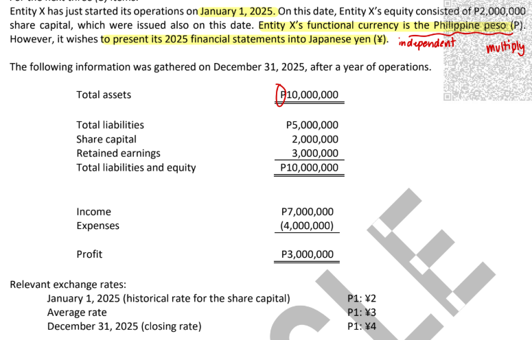 <p>How much is the translated total assets?</p><p>a. ¥40,000,000</p><p>b. ¥36,000,000</p><p>c. ¥20,000,000</p><p>d. ¥18,000,000</p>