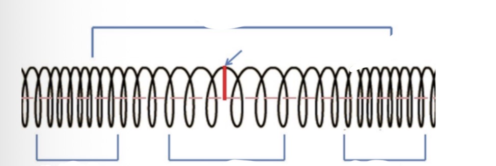 <p>Label the top the arrow and the three bottom things under the blue lines. It is a compressional/longitudinal wave </p>