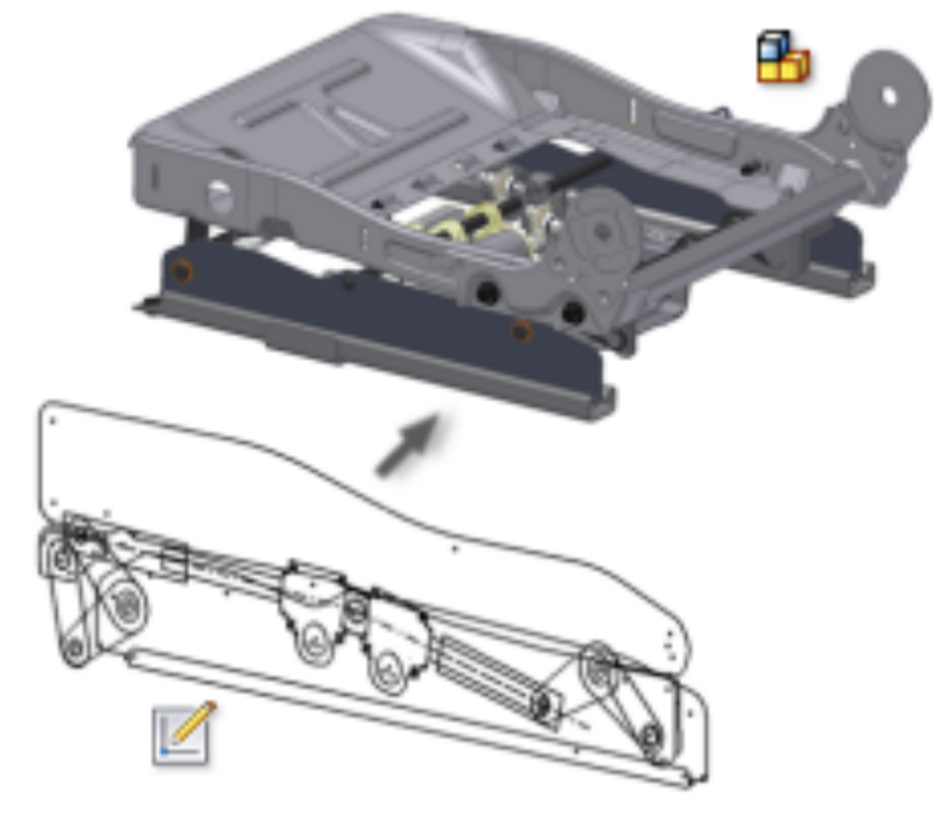 <p>A product- development process obtained through 3D. Main feature is that the design originates as a concept and gradually evolves into a complete product consisting of components and sub-assemblies. Begins with design criteria and create components that meet those criteria. List known parameters and create engineering layout. Layout can be 2D deign that evolves throughout design process </p>