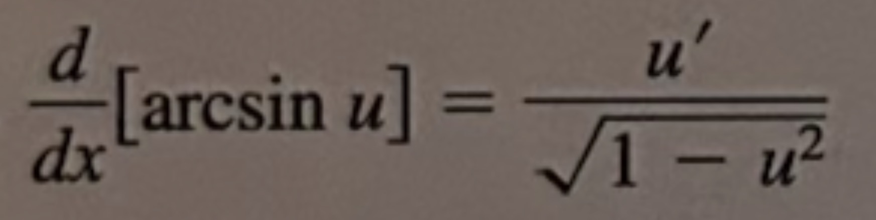 <p>u′/√(1 − u²)</p>