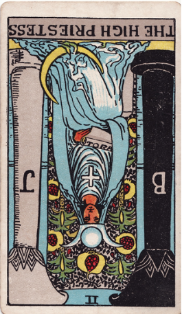 <ol start="2">
<li>The High Priestess (Reversed)</li>
</ol>