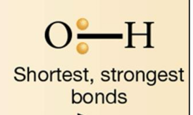 <p>Higher bond energy (more energy needed to break), Lower potential energy (electrons are more stable)</p>