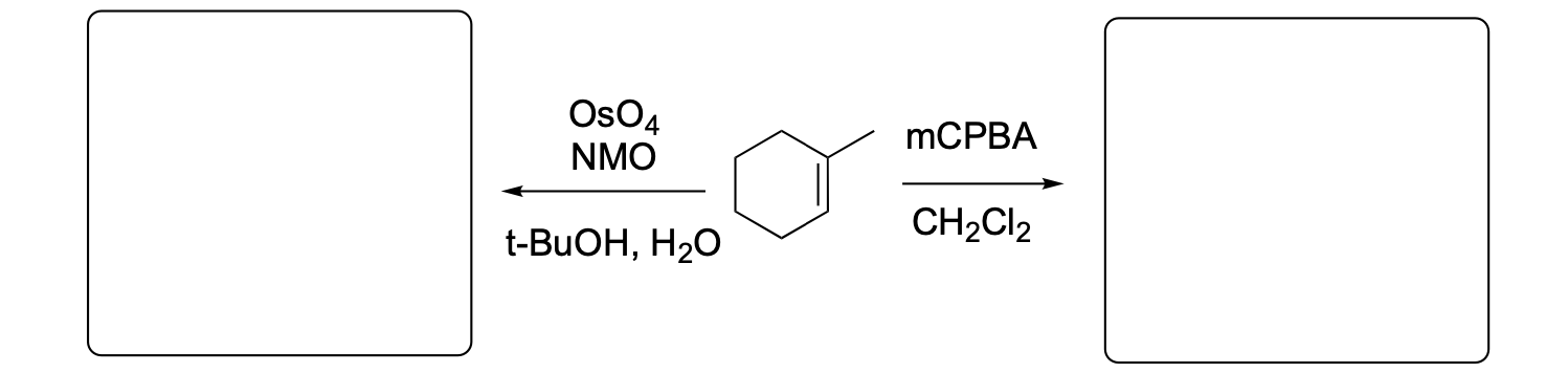 <p>Please provide the major carbon-containing product for each reaction with relative stereochemistry as appropriate.</p>