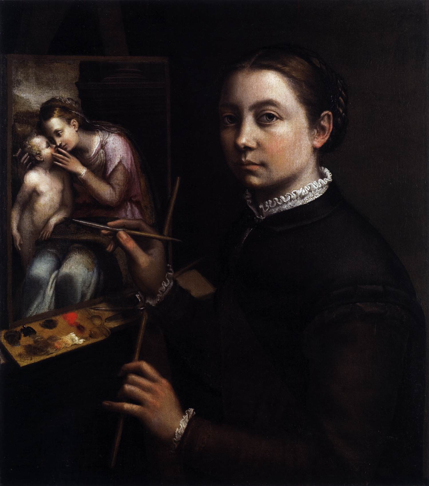 <p>Sofonisba Anguissola’s Self-portrait at easel</p>