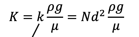 ability of a porous medium to transmit fluid, independent of the fluid properties (dimensions in length^2)