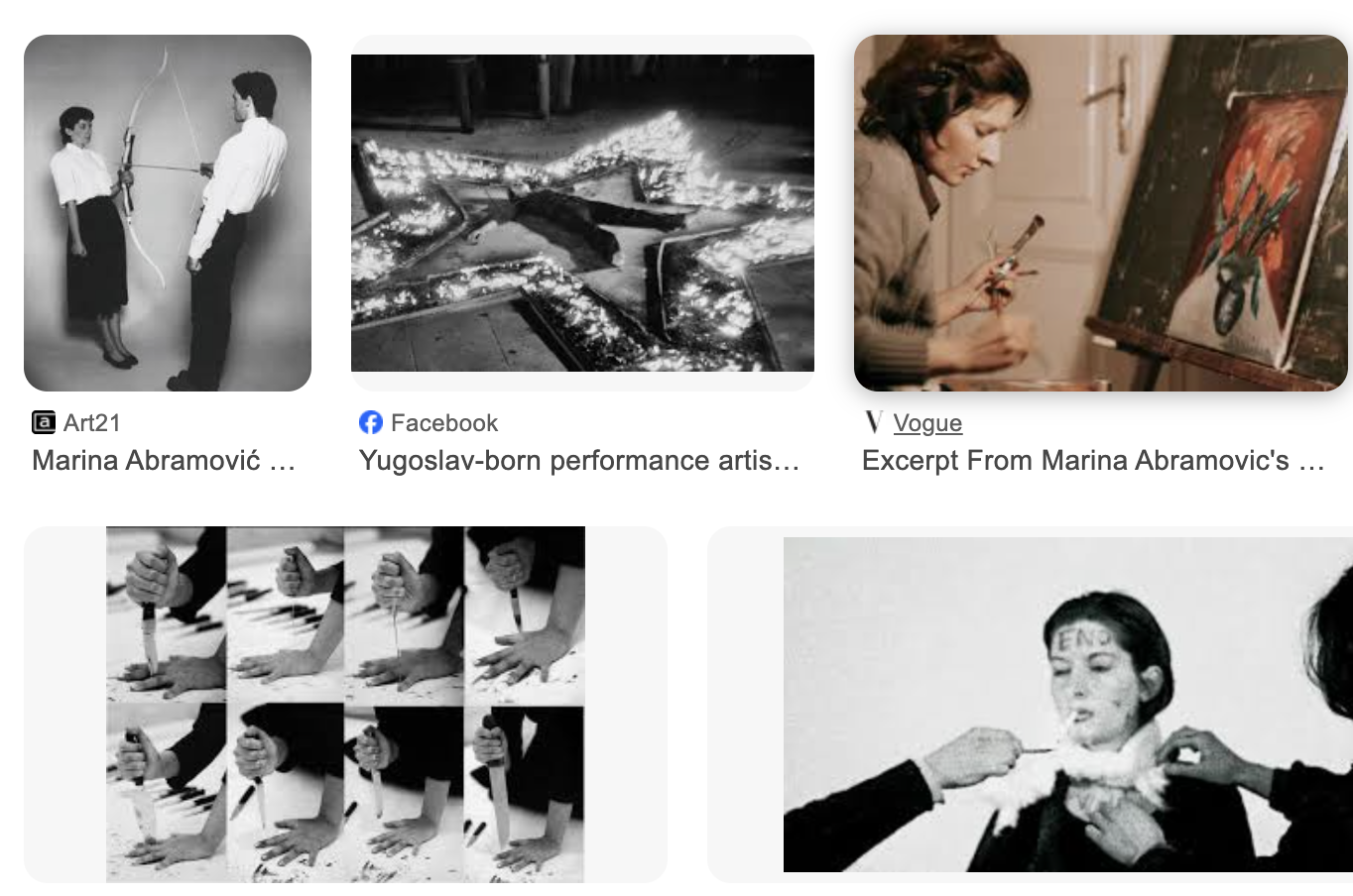 <p><strong>Marina</strong> Abramovic [Yugoslavia]</p>