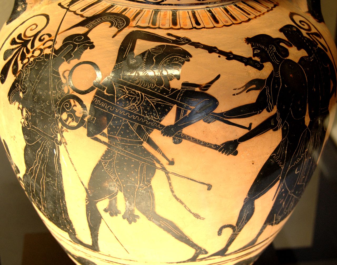 <p>Who is in the center of this image?</p>