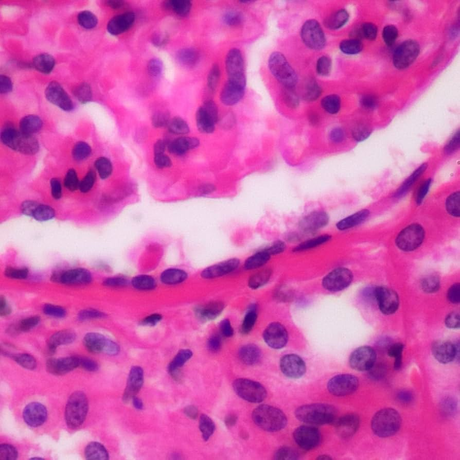 <p>Epithelium with one layer of cells.</p>
