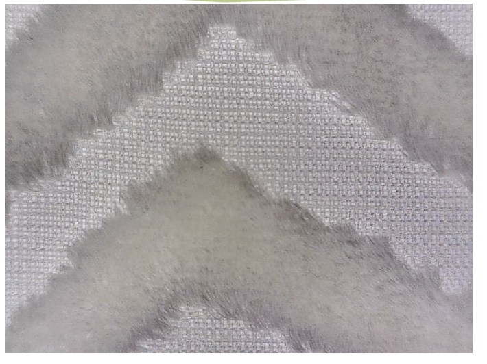 <p>Fabrics produced by printing a chemical solvent on a blend fabric made of different fiber groups, dissolving one fiber to leave sheer areas.</p>