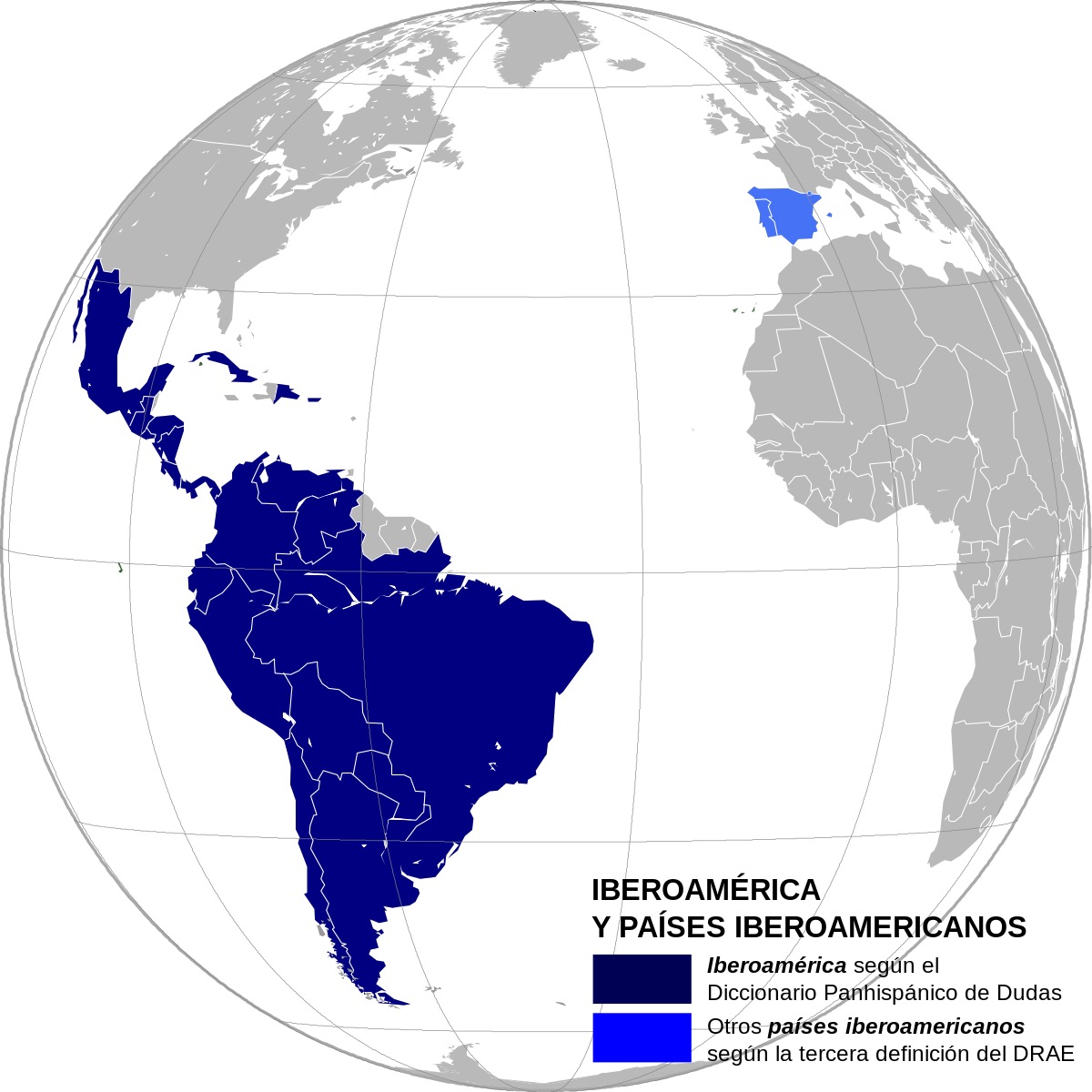 <p>Ibero American - Spain, Mexico, South America but not Guyana, Suriname, or the French Guiana</p>