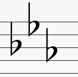 <p>3 flats major</p>