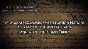 <p>The clause in the Constitution (Article I, Section 8, Clause 1) that gives Congress the power to regulate all business activities that cross state lines or affect more than one state or other nations. Has helped the Federal government expand its power over time.</p>