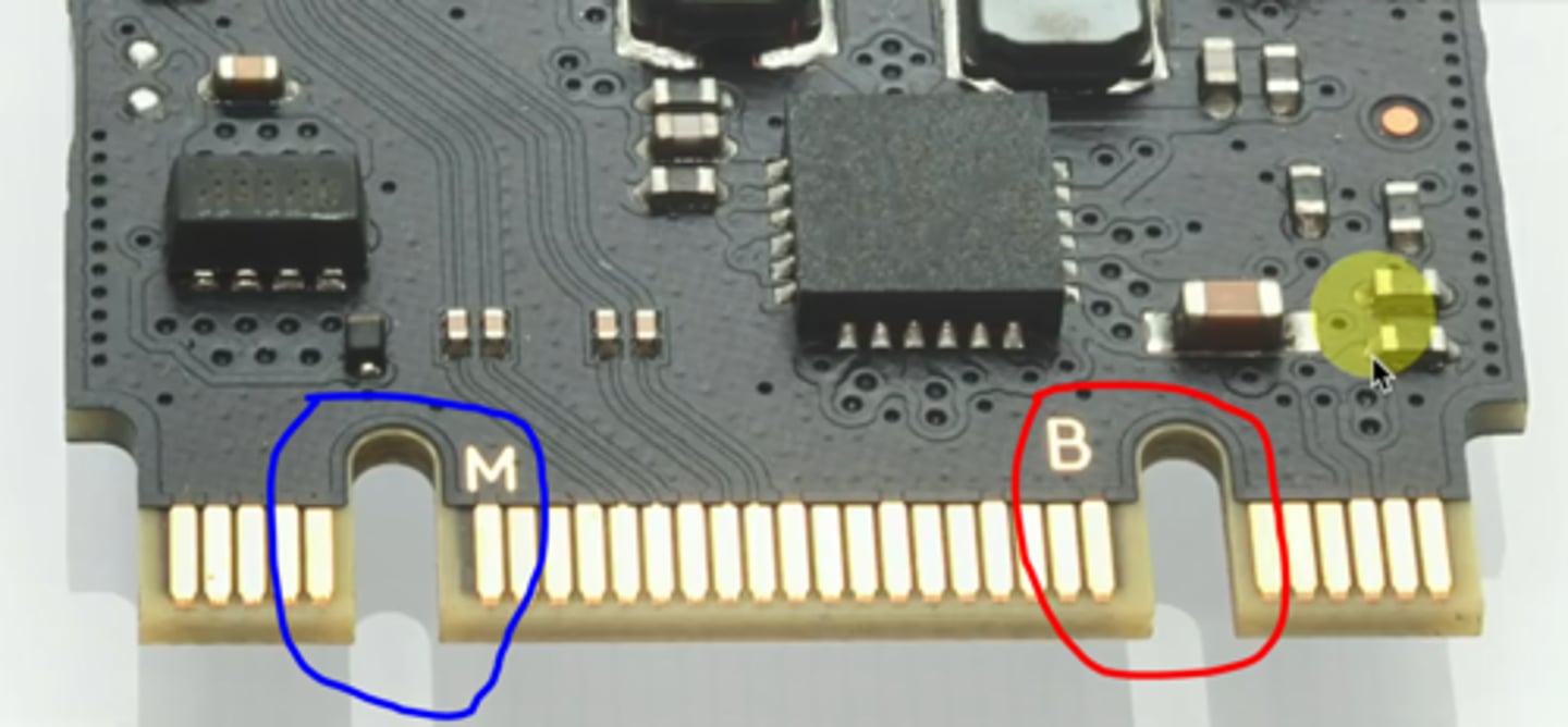 <p>Connector types for the M.2 interface.<br><br>M.2 doesn't guarantee NVMe.<br>- Your M.2 interface may be using AHCI.<br>- Check your documentation<br><br>Your motherboard may only support one type of M.2 key<br>- Check your documentation again.</p>