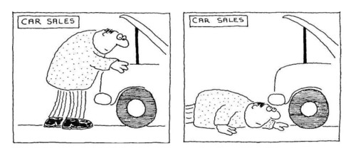 to examine (someone or something) carefully and completely