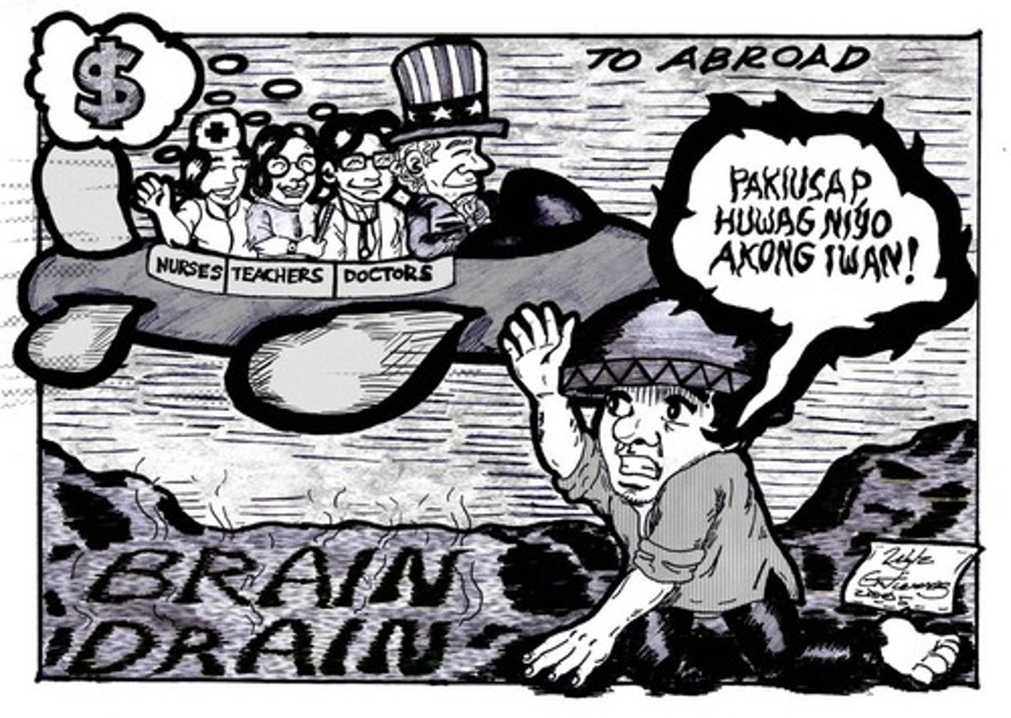 <p>Large-scale emigration by talented people. The educated leave their country for another.</p>