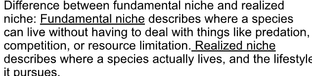 <p>the conditions which an animal can survive and reproduce</p>