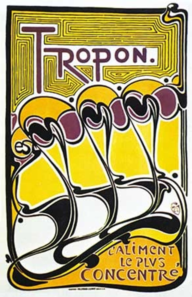 <p>Tropon Poster<br>Curvilinear art nouveau</p>