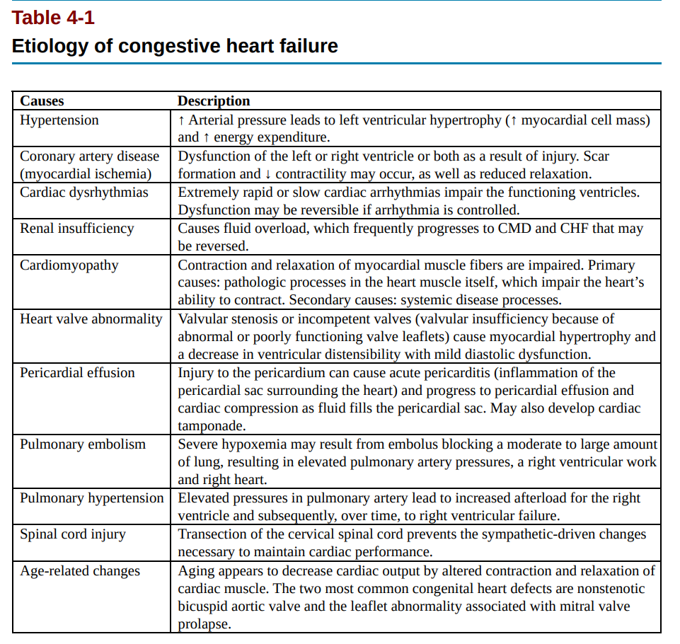 possiblecauses of CHF
