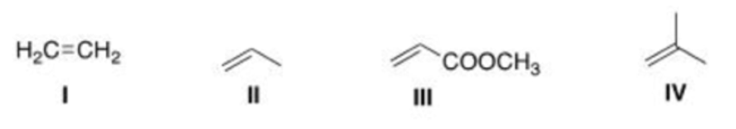<p>Which of the following compounds is the least reactive dienophile in a Diels-Alder reaction?</p>