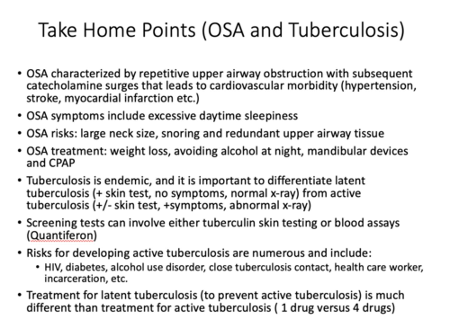 <p>- TB skin test</p><p>- Blood assay (Quantiferon) </p>