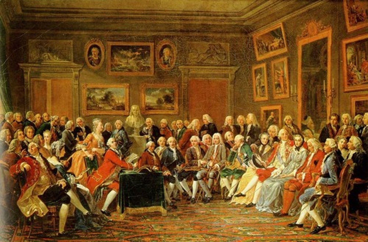 <p>A gathering of thinkers and philosophers, typically in the home of a progressive, wealthy Parisian woman; showing some allowed participation of women in movement</p>