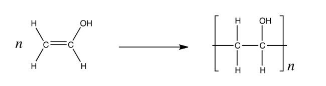 Turn the C=C bond into C-C

Add and extend the bonds out from the side of the carbon atoms

Add in square brackets around the molecule