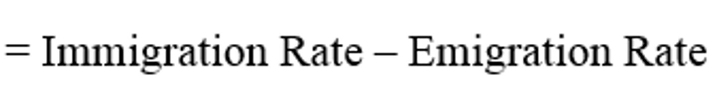 <p>The difference between the number of persons entering and leaving a country during the year per 1,000 persons. An excess of persons entering the country is referred to as net immigration (e.g., 3.56 migrants/1,000 population); an excess of persons leaving the country as net emigration (e.g., -9.26 migrants/1,000 population). The net migration rate does not distinguish between economic migrants, refugees, and other types of migrants nor does it distinguish between lawful migrants and undocumented migrants. (CIA World Factbook Definition)</p>