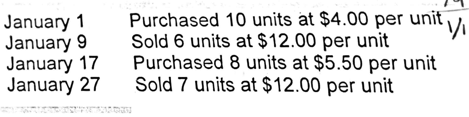 <p>A company had the following purchases and sales during its first month of operations:</p><p>Using the perpetual weighted average method, what is the value of cost of goods sold? (Round weighted average costs per unit to 2 decimal places.)</p><p>A. $40.00.</p><p>B. $59.00.</p><p>C. $25.00.</p><p>D. $24.00.</p><p>E. $23.35.</p>