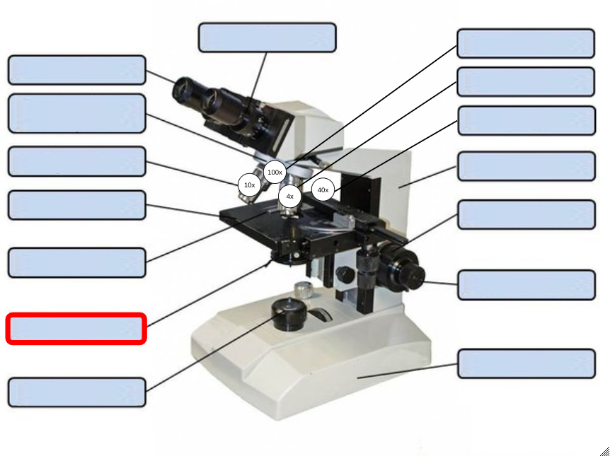 <p>Label the following microscope part.</p>
