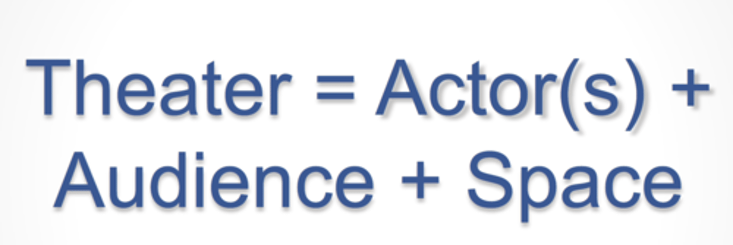 <p>...= Actor(s) + Audience + Space</p>
