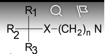 <p>using the base of mAChR antagonists that is pictured, explain the basic structure and relationship </p>